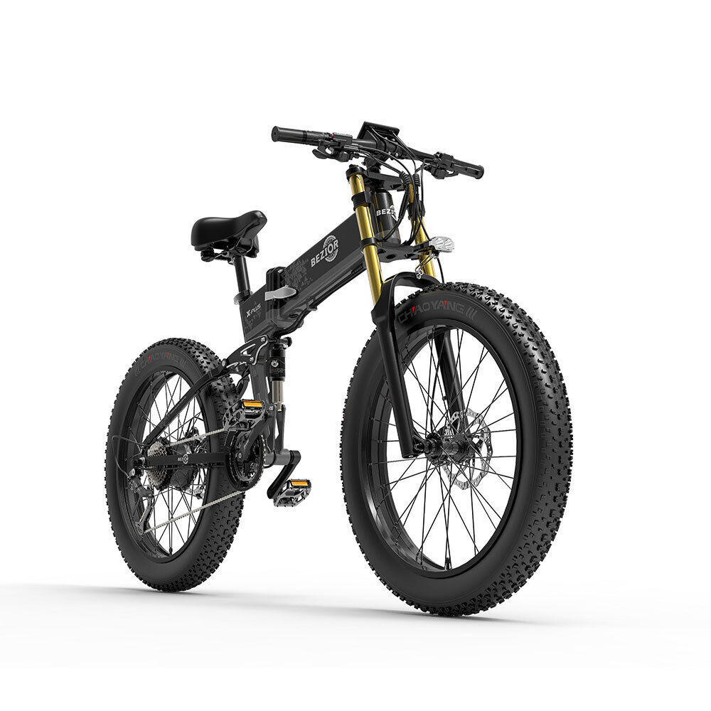 BEZIOR X PLUS E-Bike E-bicycle 1500W Motor 26x4.0  Fat Tire Black Grey