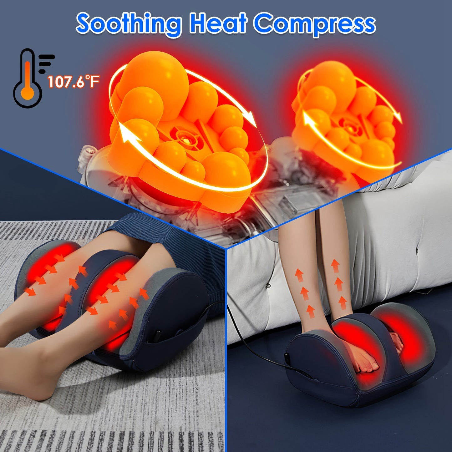 Shiatsu Foot Massager With Heat Foot Calf Thigh Arm Massager Machine With 3 Modes 3 Intensity Levels Gifts For Mom Dad Lover